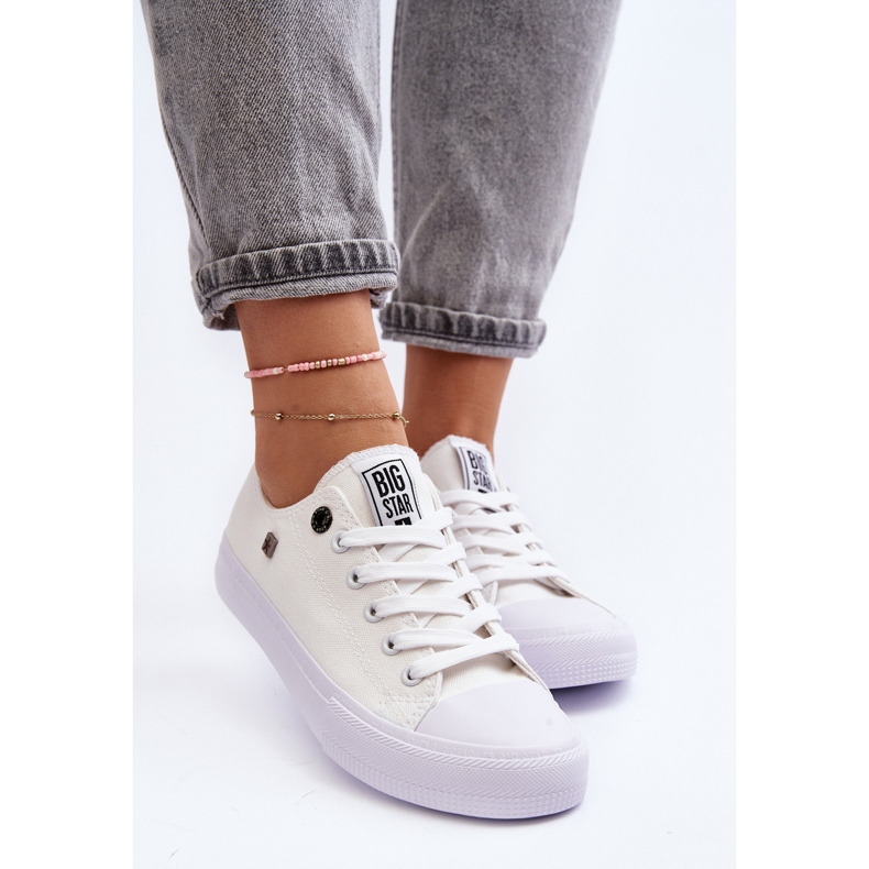 Klassisch niedrige Sneakers für Damen Big Star AA274010 Weiß 2
