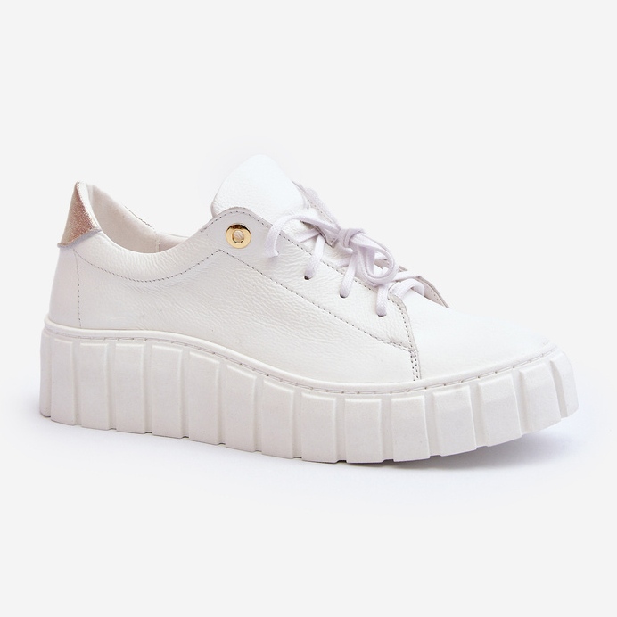 Zazoo 2919 Damen-Lederschuhe mit dicker Sohle, Weiß 1