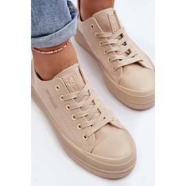 Damen-Sneaker aus beigem Stoff Staneva 1