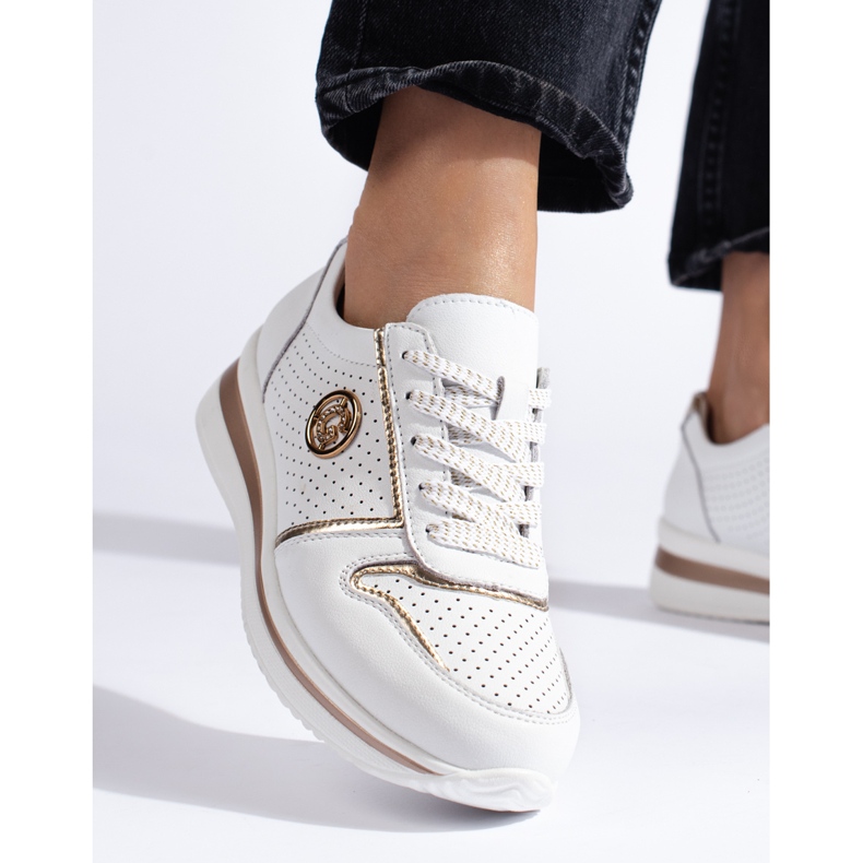 Weiße Sportschuhe aus Leder 2