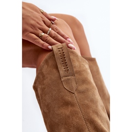 Zazoo 3427 Damen-Cowboystiefel aus Wildleder, Beige 2