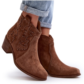 Zazoo 3426 Damen-Cowboystiefel aus Wildleder, Braun 11