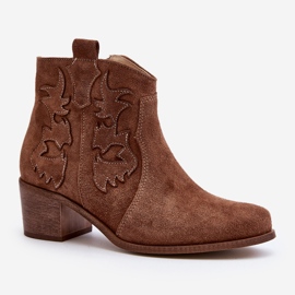 Zazoo 3426 Damen-Cowboystiefel aus Wildleder, Braun 2
