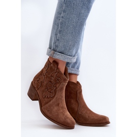 Zazoo 3426 Damen-Cowboystiefel aus Wildleder, Braun 3