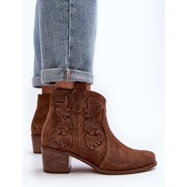 Zazoo 3426 Damen-Cowboystiefel aus Wildleder, Braun 6
