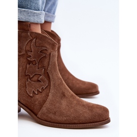 Zazoo 3426 Damen-Cowboystiefel aus Wildleder, Braun 7