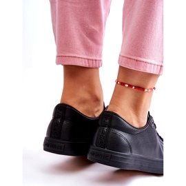 News Damenleder gebunden klassische schwarze Turnschuhe 4