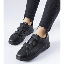 Schwarze Sneaker mit Klettverschluss von Paré 1