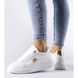 Weiße Sneakers mit Zirkon-Fairfax-Applikation 1