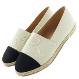 Esapdryle mit geprägten Buchstaben T267 Beige schwarz braun 1