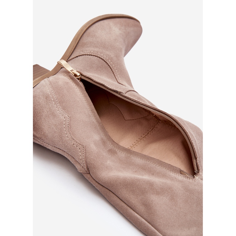 Zazoo 3427 Damen-Cowboystiefel aus Wildleder in Cappuccino beige 2