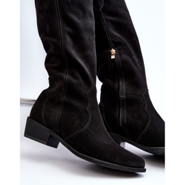 Zazoo 3427 Damen-Cowboystiefel aus Wildleder, Schwarz 2