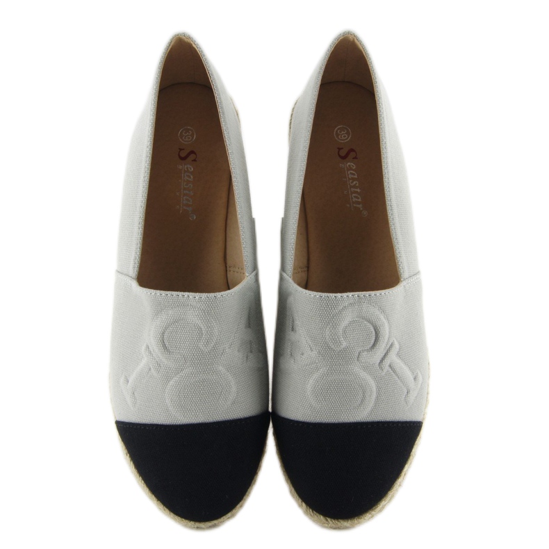 Esapdryles mit geprägten Buchstaben T267 Grau schwarz 2