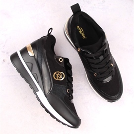 Schwarze Damenkeilschuhe eVento 21PB35-4001 2