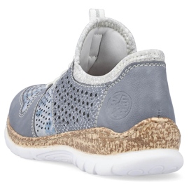 Blaue durchbrochene Damenschuhe Rieker N4255-12 1
