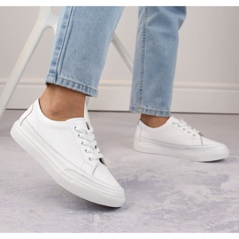 Damen-Sportschuhe aus Leder, weiß Sergio Leone SP016 2