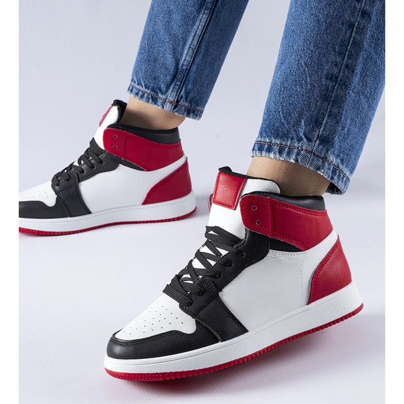 Schwarze und rote Eulalie-High-Top-Sneaker 1