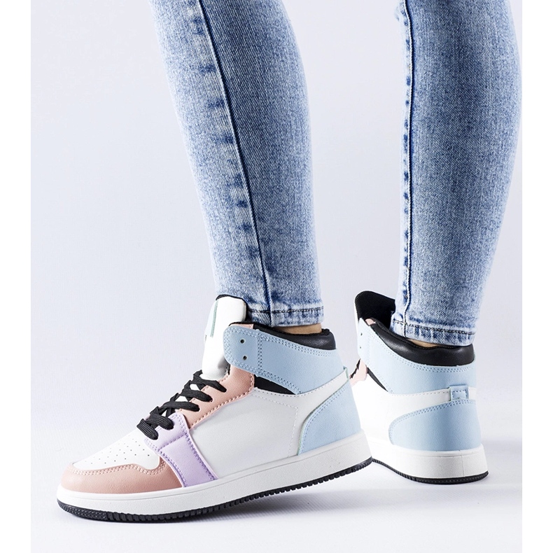 Rosa und blaue Eulalie High-Top-Sneaker 1