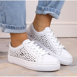 Bequeme Lederschuhe Rieker W RKR641, weiß 2