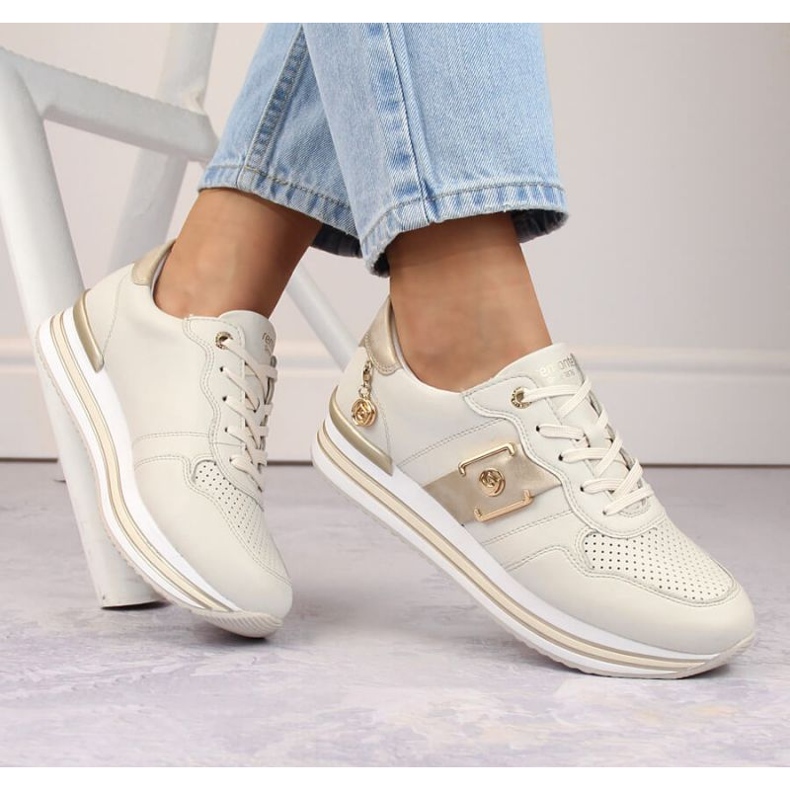 Rieker Remonte W RKR643 beige Lederschuhe 2