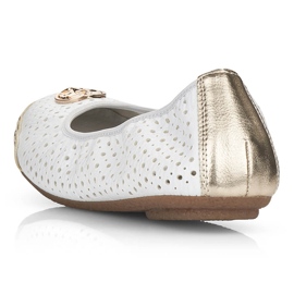 Weißer durchbrochener Damen Ballerinas Rieker 41459-80 1