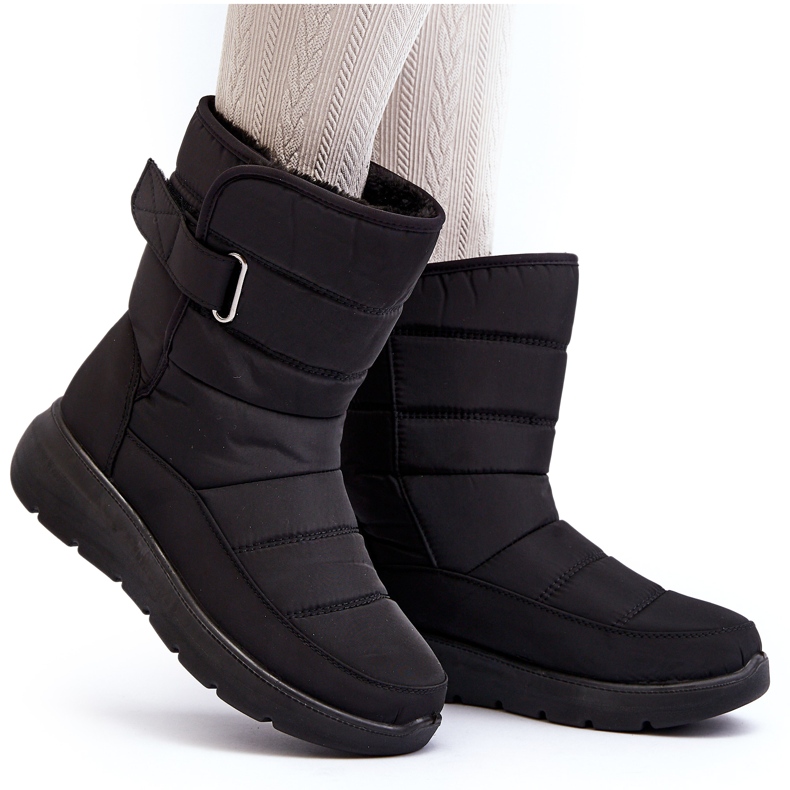 J. Star Isolierte Schneestiefel mit Klettverschluss für Damen in Schwarz von Jawora 4