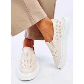 Towns Beige durchbrochene Slip-On-Sneaker 1