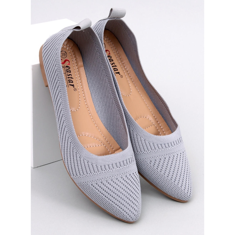 Kayla Grey gewebte Ballerinas grau 1