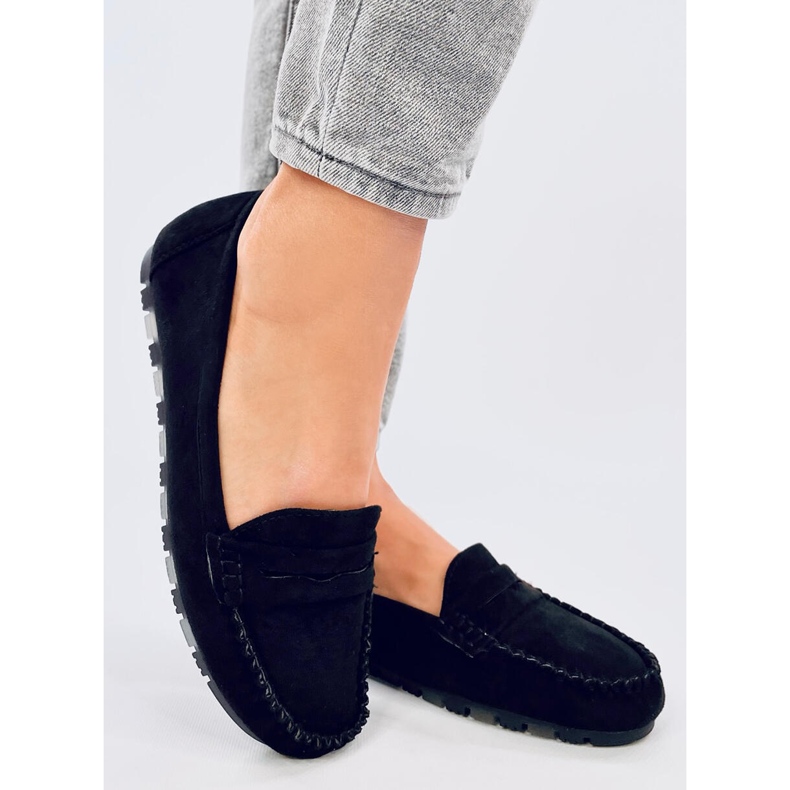 Anaya Schwarze Wildleder-Loafer für Damen 1