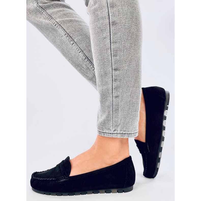 Anaya Schwarze Wildleder-Loafer für Damen 2