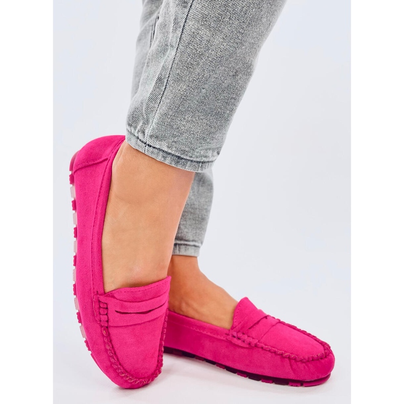 Anaya Damen-Loafer aus fuchsiafarbenem Wildleder rosa 2
