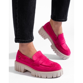 Rosa Wildlederschuhe für Damen 1