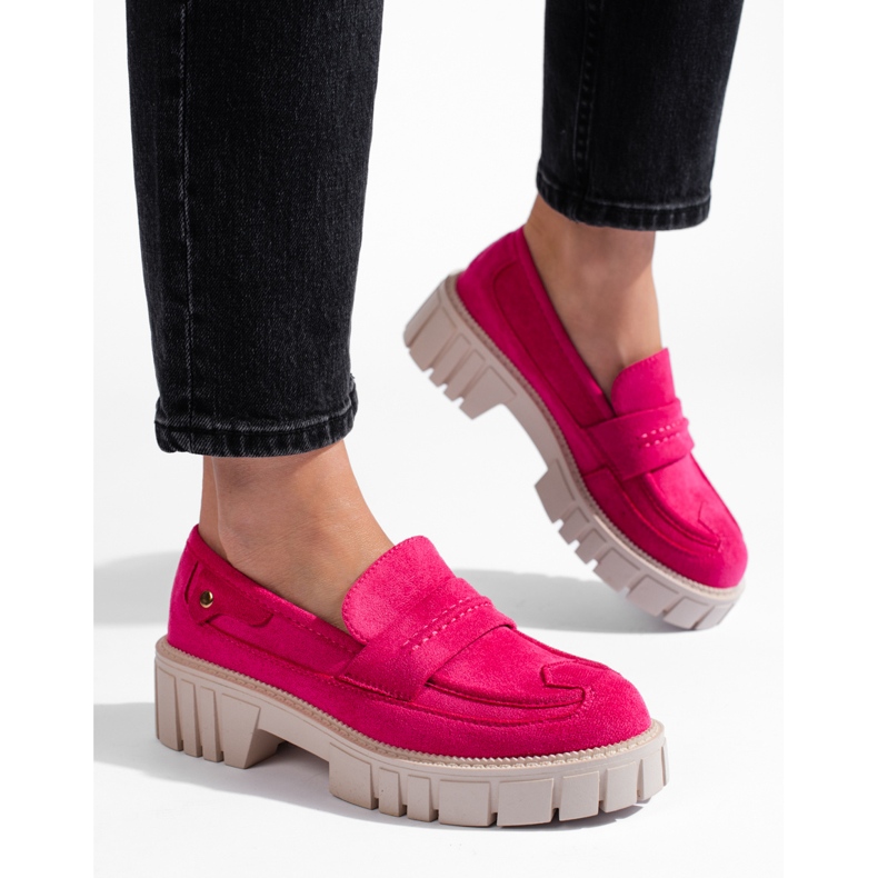 Rosa Wildlederschuhe für Damen 1