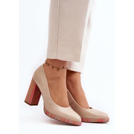 Laura Messi 2746 Hellbeige Pumps mit hohem Absatz 2