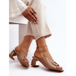 Elegante Damen-Flip-Flops mit hohem Absatz Laura Messi 2771 Beige 5