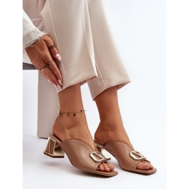 Elegante Damen-Flip-Flops mit hohem Absatz Laura Messi 2771 Beige 6