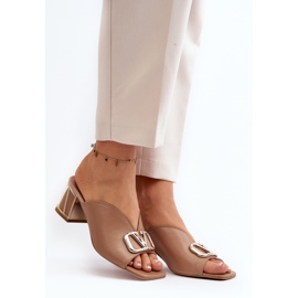 Elegante Damen-Flip-Flops mit hohem Absatz Laura Messi 2771 Beige 8