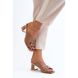 Elegante Damen-Flip-Flops mit hohem Absatz Laura Messi 2771 Beige 9