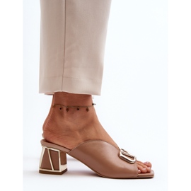Elegante Damen-Flip-Flops mit hohem Absatz Laura Messi 2771 Beige 12