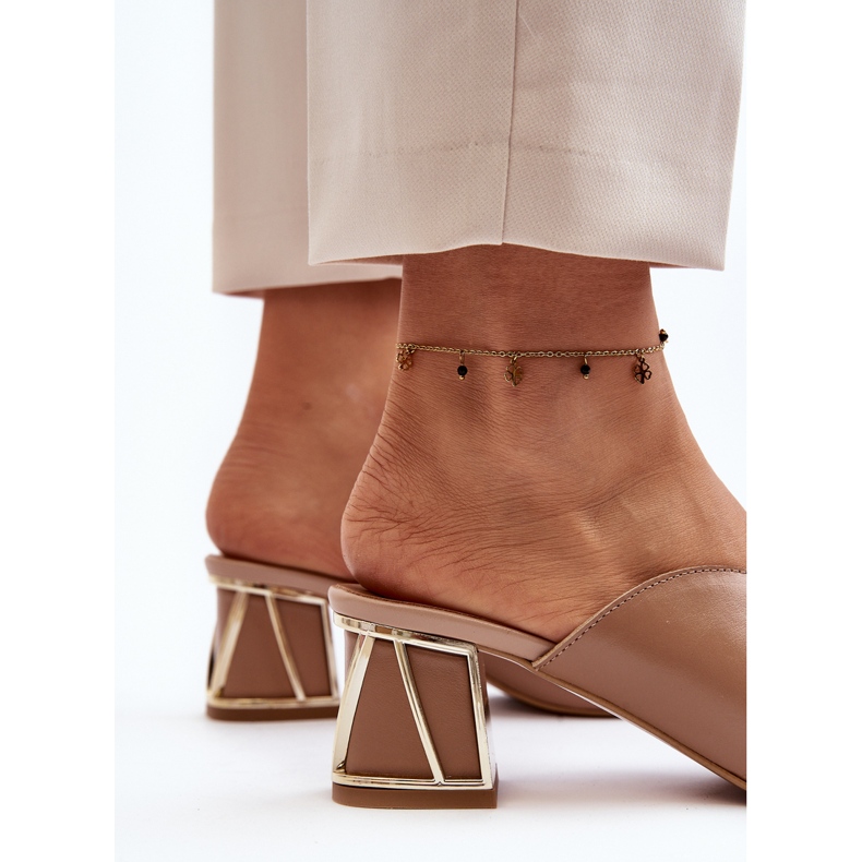 Elegante Damen-Flip-Flops mit hohem Absatz Laura Messi 2771 Beige 2