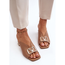 Elegante Damen-Flip-Flops mit hohem Absatz Laura Messi 2771 Beige 3