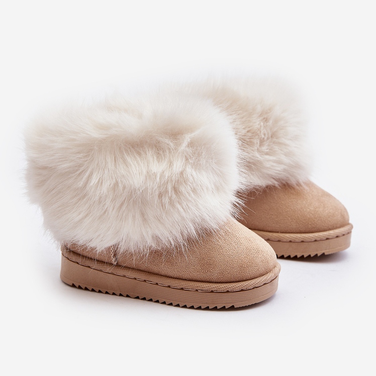 Isolierte Schneestiefel für Kinder mit Fell, Beige Nohie 1