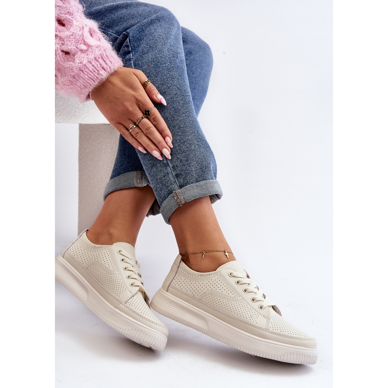 Sergio Leone Damen-Sportschuhe aus Leder, Sneakers, Weiß, Failla 1