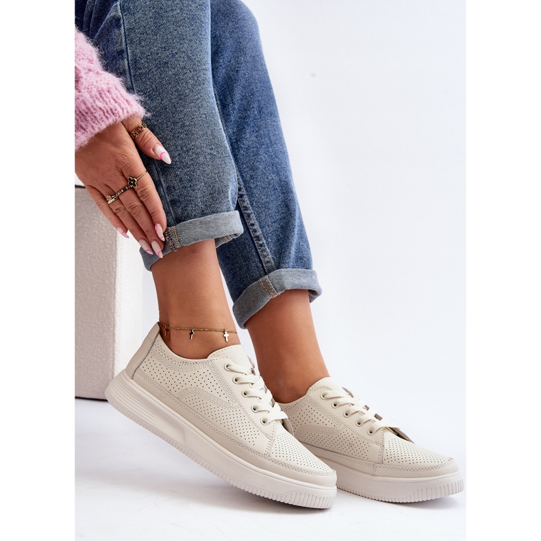 Sergio Leone Damen-Sportschuhe aus Leder, Sneakers, Weiß, Failla 2