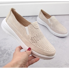 Durchbrochene Sport-Slip-On-Schuhe aus Leder für Damen T.Sokolski 278 grau 1