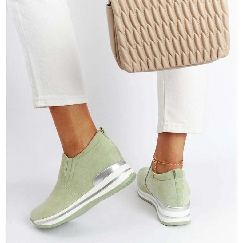 Grüne Alquippa-Sneaker mit Keilabsatz 1