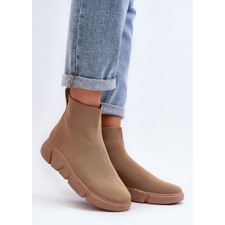 Damen-Sportschuhe mit Socke Beige Zirila 2