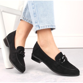 Durchbrochene Damen-Wildlederschuhe mit hohen Absätzen, schwarz Potocki SZ12052 1