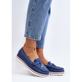 Durchbrochene Damen-Mokassins Blue Twista blau 2