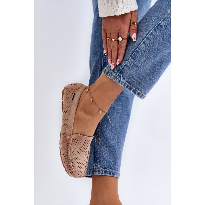 Durchbrochene Mokassins für Damen Beige Rasirna 1